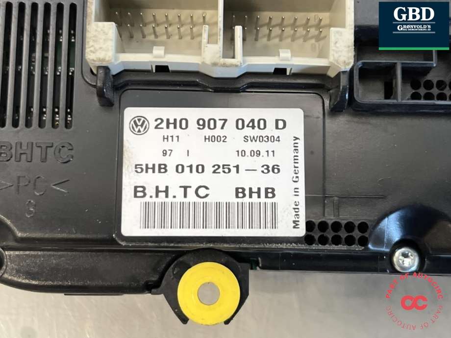 Varmeapparat betjening til VW Amarok 2010-2016 (Type I, Fase 1)  (2H0 907 040 E|)