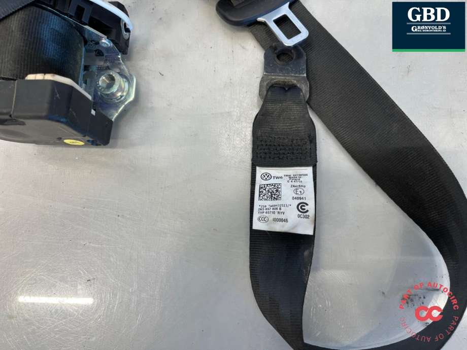 Sikkerhetsbelte foran høyre til VW Caddy 2010-2015 (Type III, Fase 2)  (2K5 857 806 B|2K5 857 806 B  RYV|)