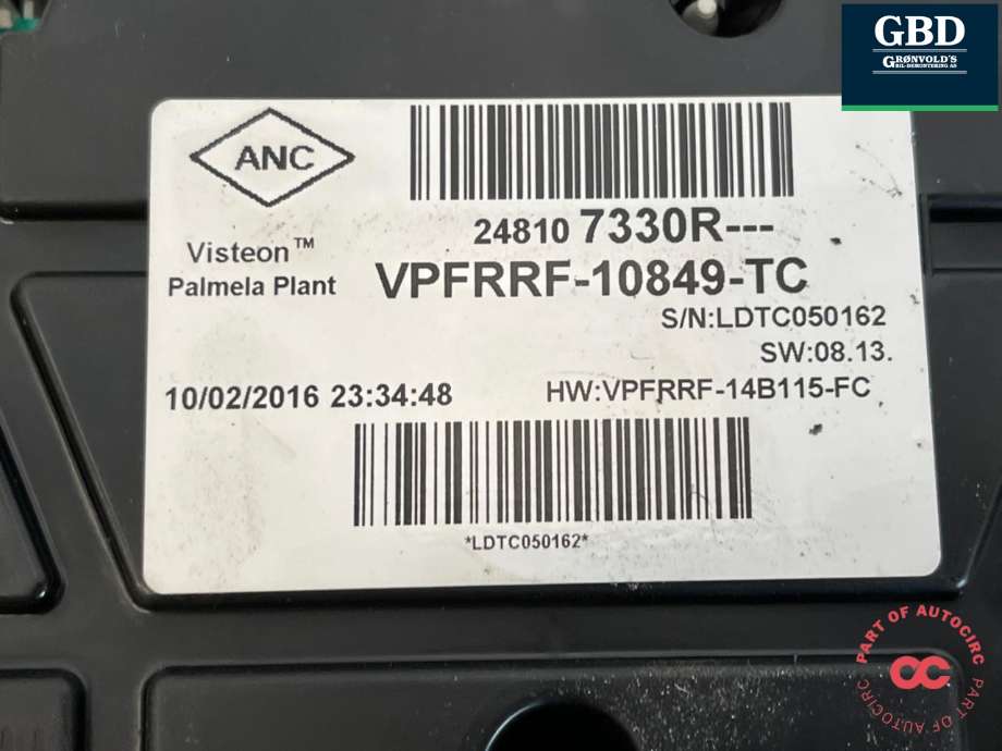 Instrumentpanel til Opel Vivaro B 2014-2019  (93458170|93458726|)