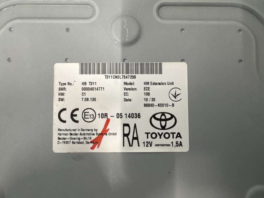 Styreenhet DAB til Toyota RAV4 2019-->> (Type V) (86840-K0010-B|)