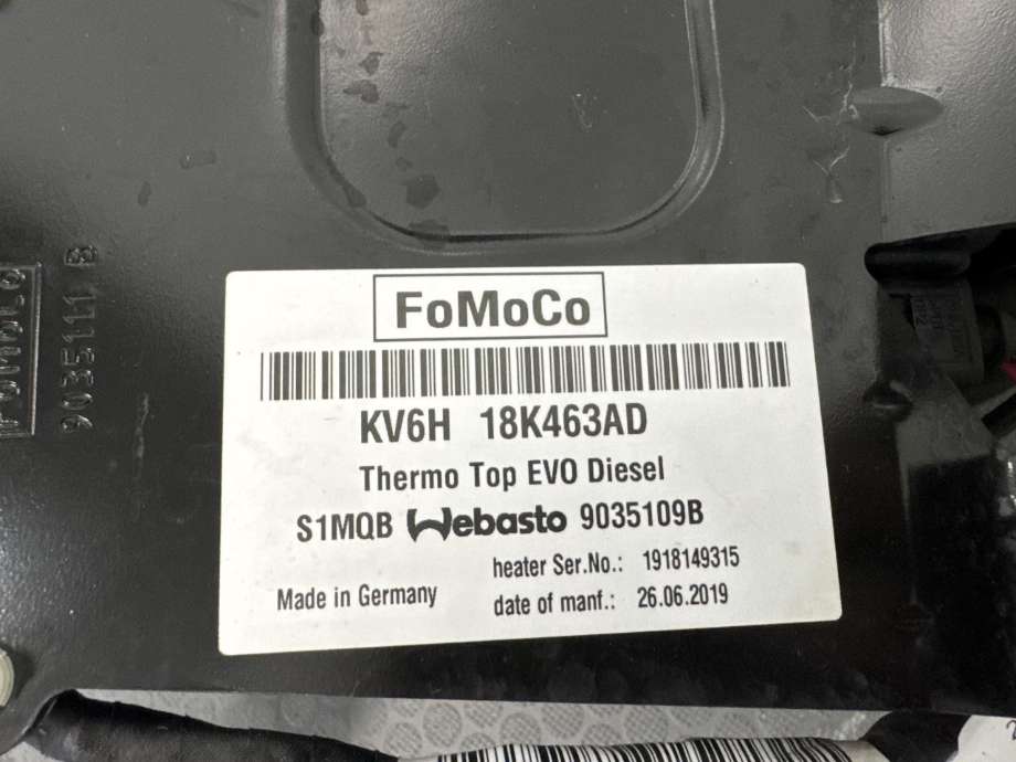 Dieselvarmer til Ford Transit Connect 2018-->> Type II, Fase 2  (2723364|KV6H-18K463-AF|KV6H-18K463.AE)