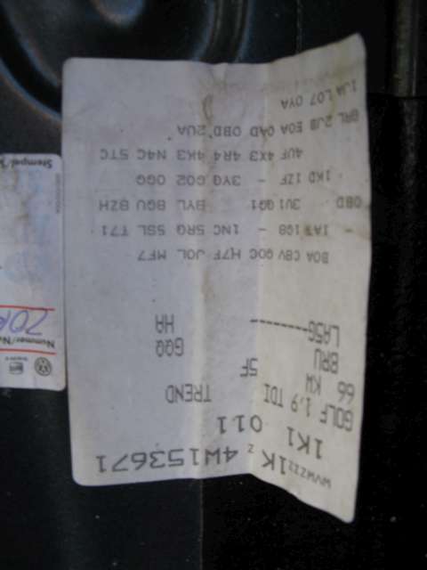 VW Golf V, Combi 2003-2008 , Motorkode: , Girkassekode: 