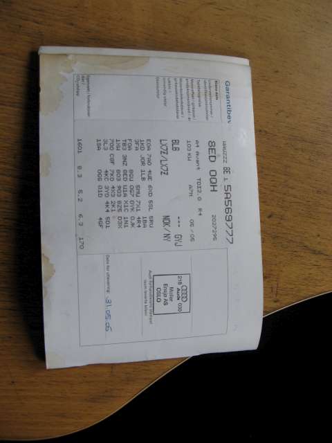 Audi A4 2004-2008 (Type III) (B7) (B7), Motorkode: , Girkassekode: 