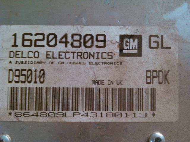 Styreenhet motor til Opel Combo B 1995-2001  (DELCO|16204809|)