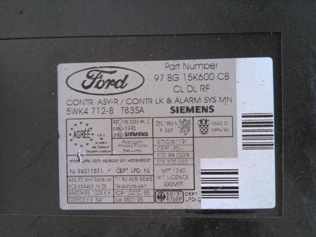 Styreenhet diverse til Ford Mondeo 1997-2000 (Type II)  (97 BG 15K600 CB|)