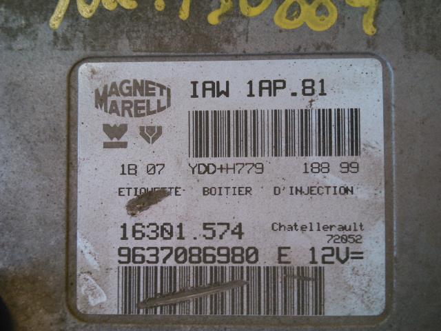 Styreenhet motor til Peugeot 206 1998-2007  (MAGNETIMARELLI|9637086980|16301.574|)