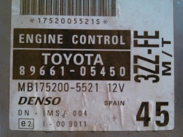 Styreenhet motor til Toyota Avensis 2000-2003 (Type I, Fase 2)  (DENSO|89661-05450|)