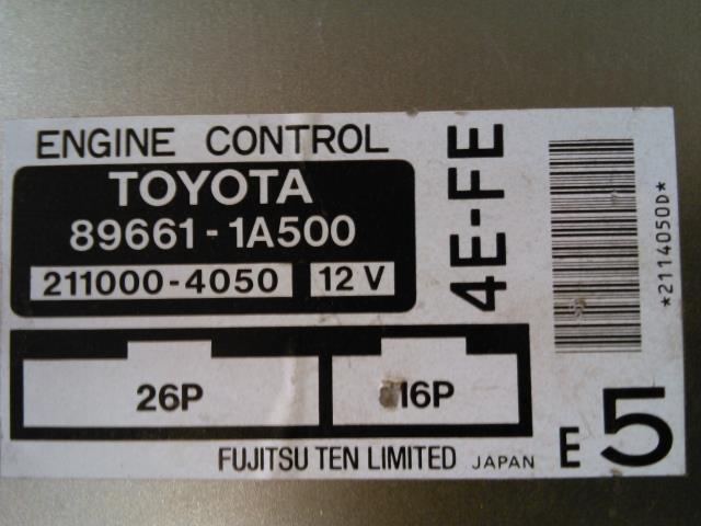 Styreenhet motor til Toyota Corolla 1993-1997 (4E FE|89661-1A500|21100-4050|)