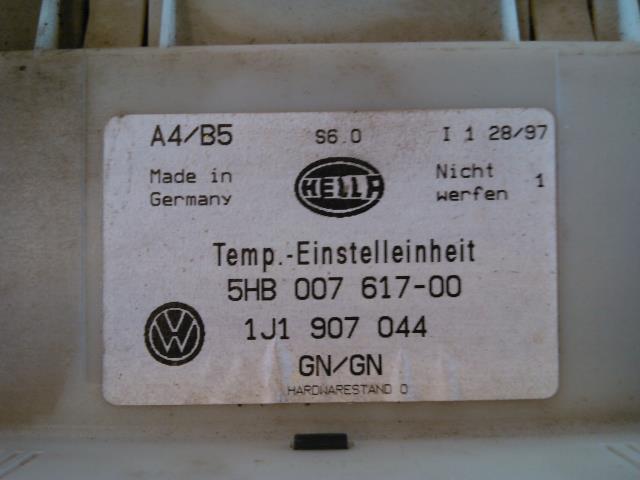 Varmeapparat betjening til VW Passat 1997-2000 (B5,3B) (B5,3B) (HELLA|5HB007617-00|1J1907044|)