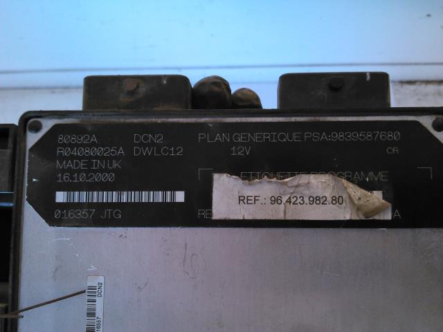 Styreenhet motor til Peugeot Partner 1996-2002 (Type I, Fase 1)  (LUCAS|96.423.982.80|9839587680|)
