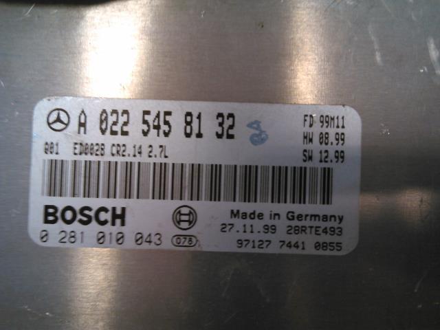 Styreenhet motor til Mercedes E-Klasse 1995-2000 (Fase 1) (W210) (W210) (BOSCH|0225458132|0281010043|)