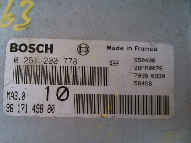 Styreenhet forgasser til Citroën ZX 1991-1998  (BOSCH|0 261 200 778|9617149880|)