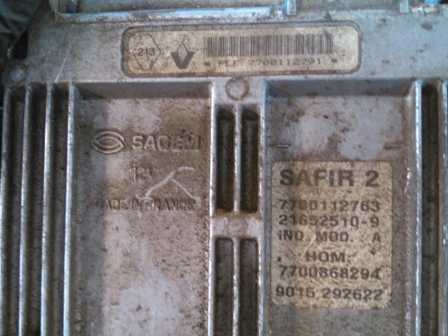 Styreenhet motor til Renault Clio 1998-2001 (Type II, Fase 1)  (SAFIR 2|7700112763|21652510-9|)