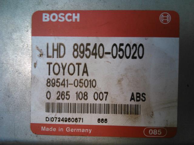 Styreenhet ABS til Toyota Carina E 1992-1997 (BOSCH|0265108007|LHD89540-05020|89541-05010)