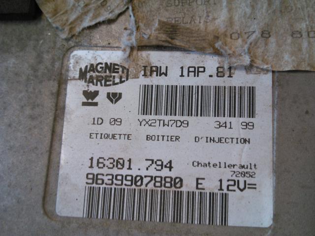 Styreenhet motor til Peugeot 206 1998-2007  (MAGNETIMAR|IAW 1AP.81|9639907880  E|16301.794)
