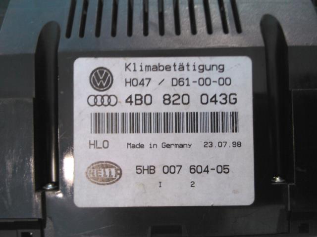Varmeapparat betjening til Audi A6 1997-2001 (Type II, Fase 1) (C5) (C5) (HELLA|4BO820043G|5HB007604-05|)