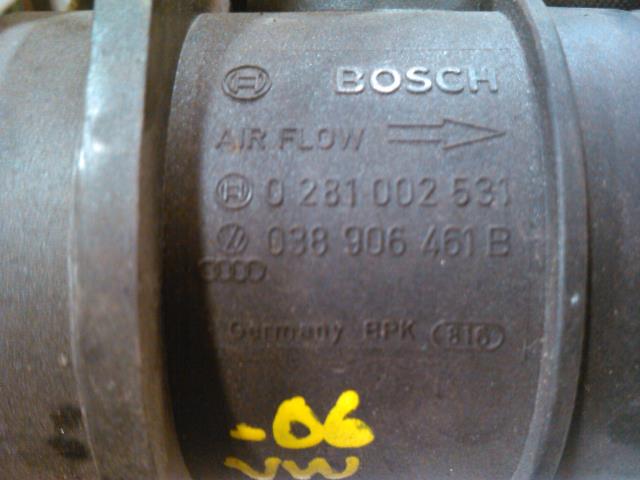 Luftmengde/luftmassemåler til VW Caddy 2004-2010 (Type III, Fase 1)  (BOSCH|038 906 461 B|0 281 002 531|)