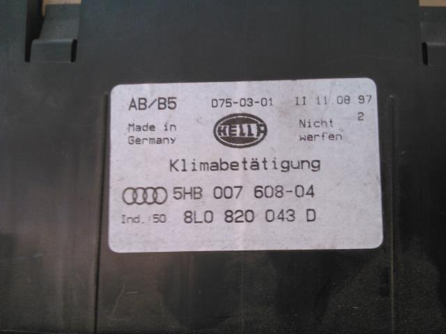 Varmeapparat betjening til Audi A3 1996-2003 (Type I)  (5HB007608-04|8L0820043D|)