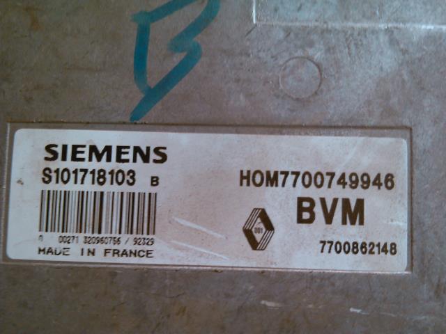 Styreenhet motor til Renault 19 1990-1996  (SIMENS|S101718103  B|)
