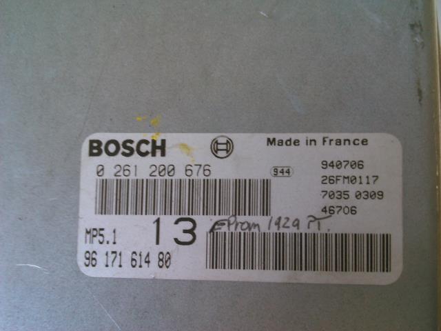 Styreenhet motor til Peugeot 306 1993-1997 (Fase 1)  (BOSCH|0261200676|9617161480|)