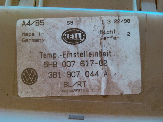 Varmeapparat betjening til VW Passat 1997-2000 (B5,3B) (B5,3B) (HELLA|5HB007617-02|3B1907044A|)