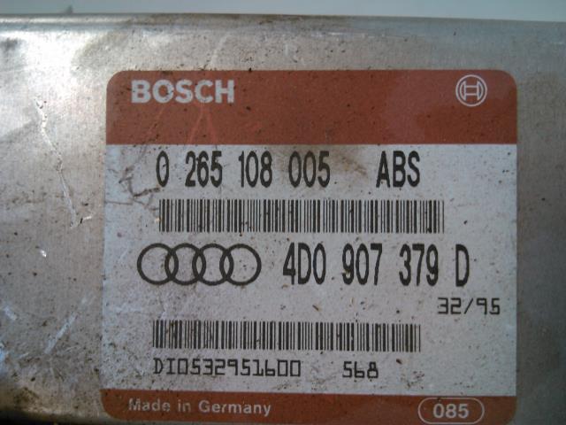Styreenhet ABS til Audi A4 1995-1999 (Type I, Fase 1) (B5) (B5) (BOSCH|0265108005 ABS|4D907379D|)
