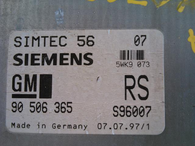 Styreenhet motor til Opel Vectra B 1996-2001  (SIEMENS|90506365|S96007|)