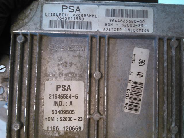 Styreenhet motor til Peugeot 206 1998-2007  (PSA|9645211580|)