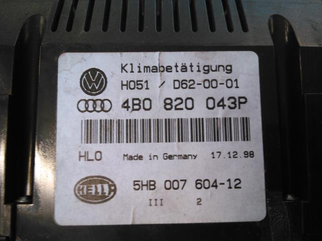 Varmeapparat betjening til Audi A6 1997-2001 (Type II, Fase 1) (C5) (C5) (HELLA|4BO 820 043P|)