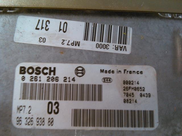 Styreenhet motor til Peugeot 306 1997-2002 (Fase 2)  (BOSCH|0261206214|)