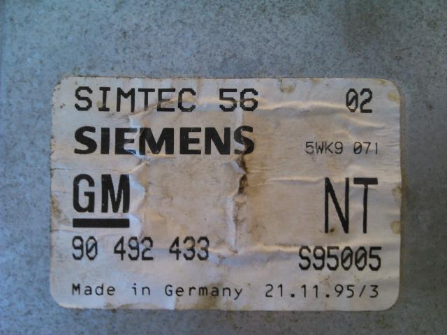 Styreenhet motor til Opel Omega B 1994-1999  (SIMENS|90 492 433|)