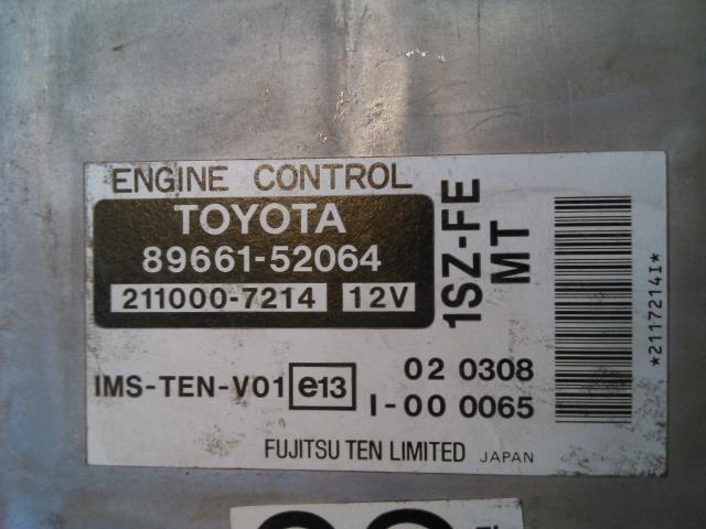Styreenhet motor til Toyota Yaris 1999-2003 (Type I, Fase 1)  (TOYOTA|89661-52064|211000-7214|)