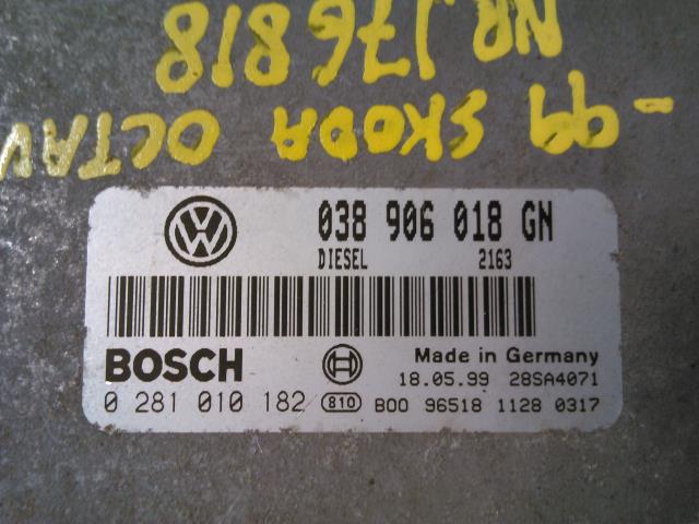 Styreenhet motor til Škoda Octavia 1997-2000 (Type I, Fase 1)  (BOSCH|0281010182|)
