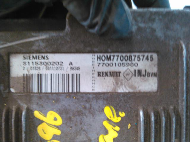 Styreenhet motor til Renault Megane 1996-1999 (Type I, Fase 1) (SIEMENS|7700105980|HOM7700875745|)