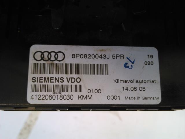 Varmeapparat betjening til Audi A3 2003-2008 (Type II, Fase 1)  (SIEMENSVDO|8PO820043J 5PR|)