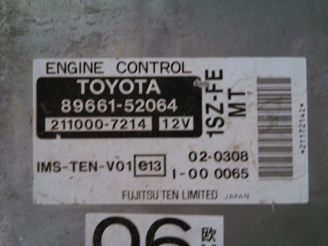 Styreenhet motor til Toyota Yaris 1999-2003 (Type I, Fase 1)  (FUJITSU TE|89661-52064|211000-7214|)