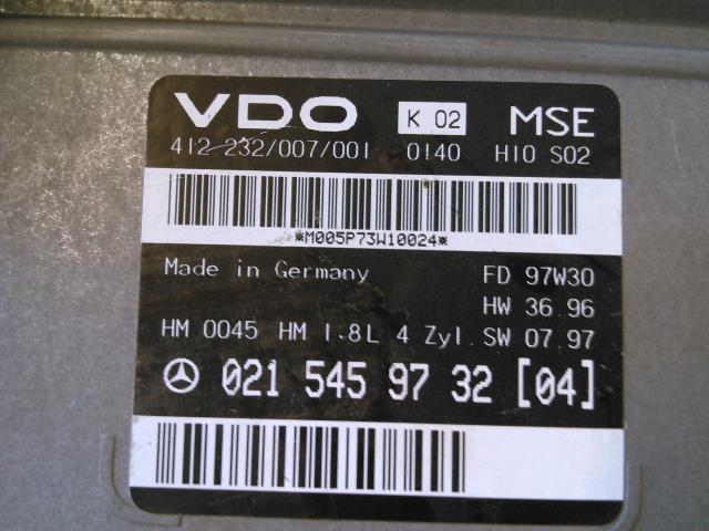 Styreenhet motor til Mercedes C-Klasse 1993-2000 (W202) (W202) (VDO|021 545 97 3204|412 232/007/001|)