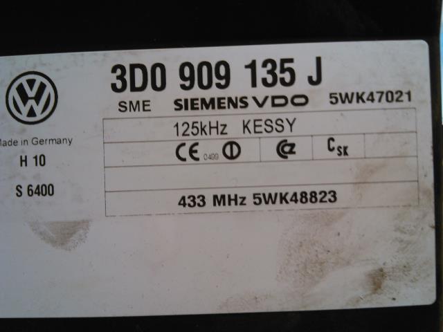 Styreenhet diverse til VW Touareg 2003-2007 (Type I, Fase 1)  (SIEMENSVDO|3D0 909 135 J|5WK48823|)