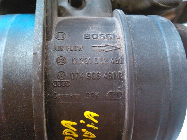 Luftmengde/luftmassemåler til Škoda Octavia 2005-2008 (Type II, Fase 1)  (BOSCH|0 281 002 461|074 908 461 B|)