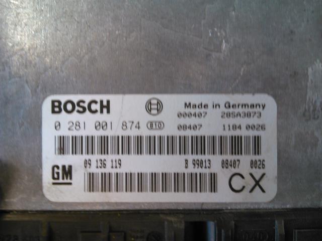 Styreenhet motor til Opel Vectra B 1996-2001  (BOSCH|0281001874|09136119|)