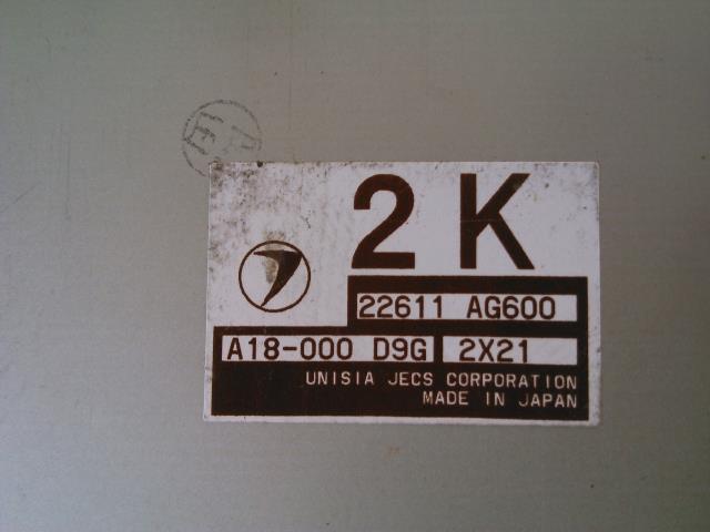 Styreenhet motor til Subaru Forester 2002-2005 (Type II, Fase 1)  (22611AG600|A18-000D9G2X21|)