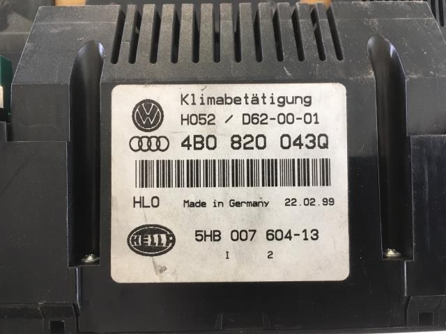 Varmeapparat betjening til Audi A6 1997-2001 (Type II, Fase 1) (C5) (C5) (HELLA|4B0 820 043Q|)