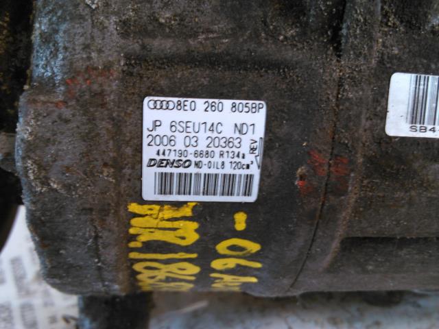 Aircondition kompressor til Audi A4 2004-2008 (Type III) (B7) (B7) (8E0260805BP|)