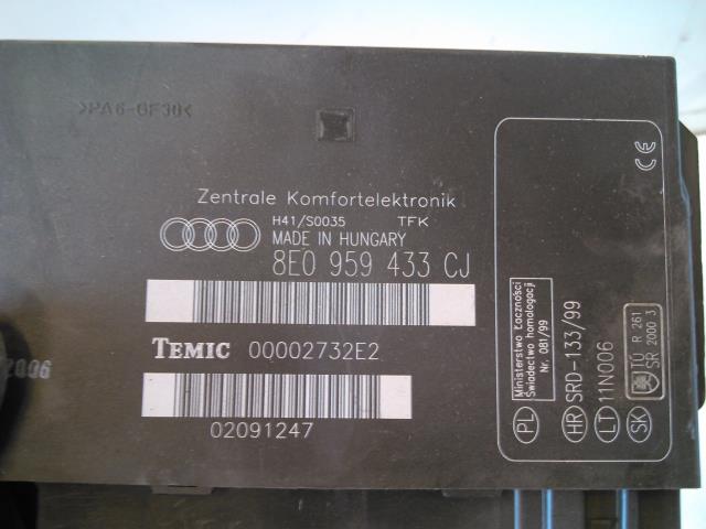 Styreenhet diverse til Audi A4 2004-2008 (Type III) (B7) (B7) (TEMIC|000027322E2|02091247|)