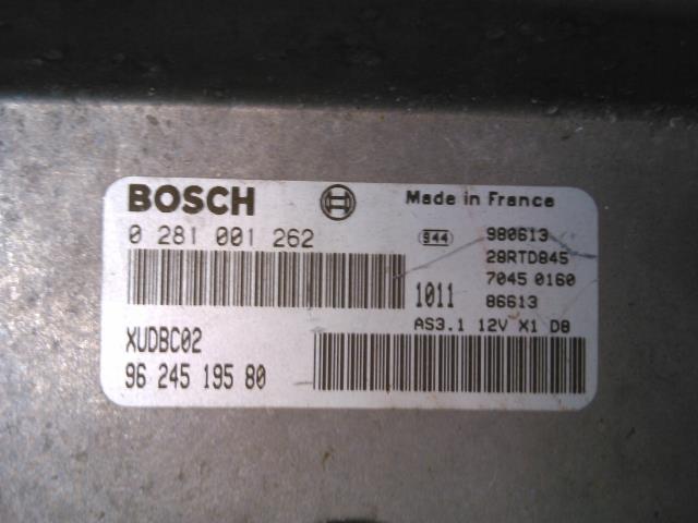 Styreenhet motor til Peugeot 406 1996-1999 (Fase 1)  (BOSCH|0281001262|9624519580|)