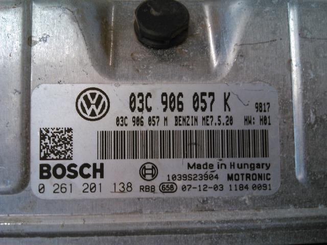 Styreenhet motor til Škoda Fabia 2007-2010 (Type II, Fase 1) (BOSCH|0261201138|03C 906 057 K|)