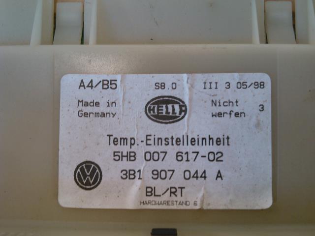 Varmeapparat betjening til VW Passat 1997-2000 (B5,3B) (B5,3B) (HELLA|5HB007617-02|3B1907044A|)