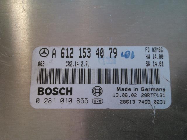 Styreenhet motor til Mercedes E-Klasse 2000-2002 (Fase 2) (W210) (W210) (BOSCH|0 281 010 855|A 612 153 40 79|)