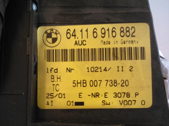 Varmeapparat betjening til BMW 3-Serie 1998-2005 (E46) (E46) (BMW|64.116916882|5HB007738-20|)