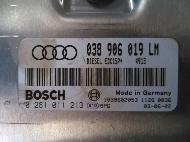Styreenhet motor til Audi A6 2001-2004 (Type II, Fase 2) (C5) (C5) (BOSCH|0 281 011 213|038 906 019 LM|)